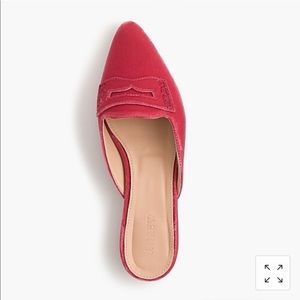 J crew Velvet Loafer Mules in Black